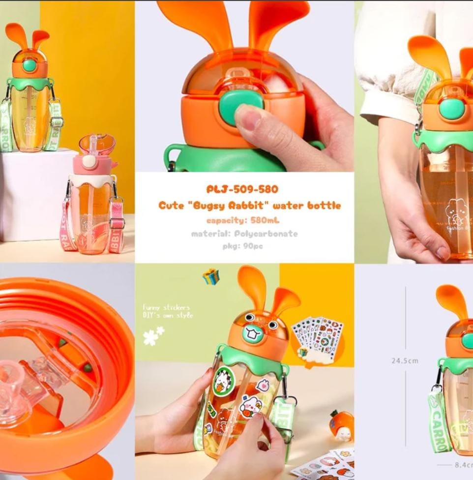 HOK Cute Bugsy Bunny Ears Kids Bottle 580ml