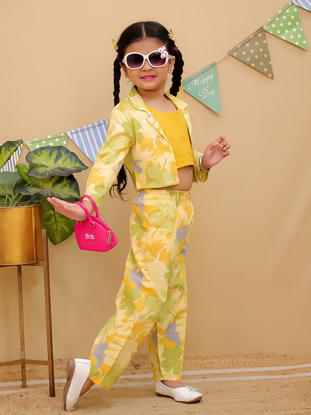 HOK Short Jacket High waist Cord Set for Girls