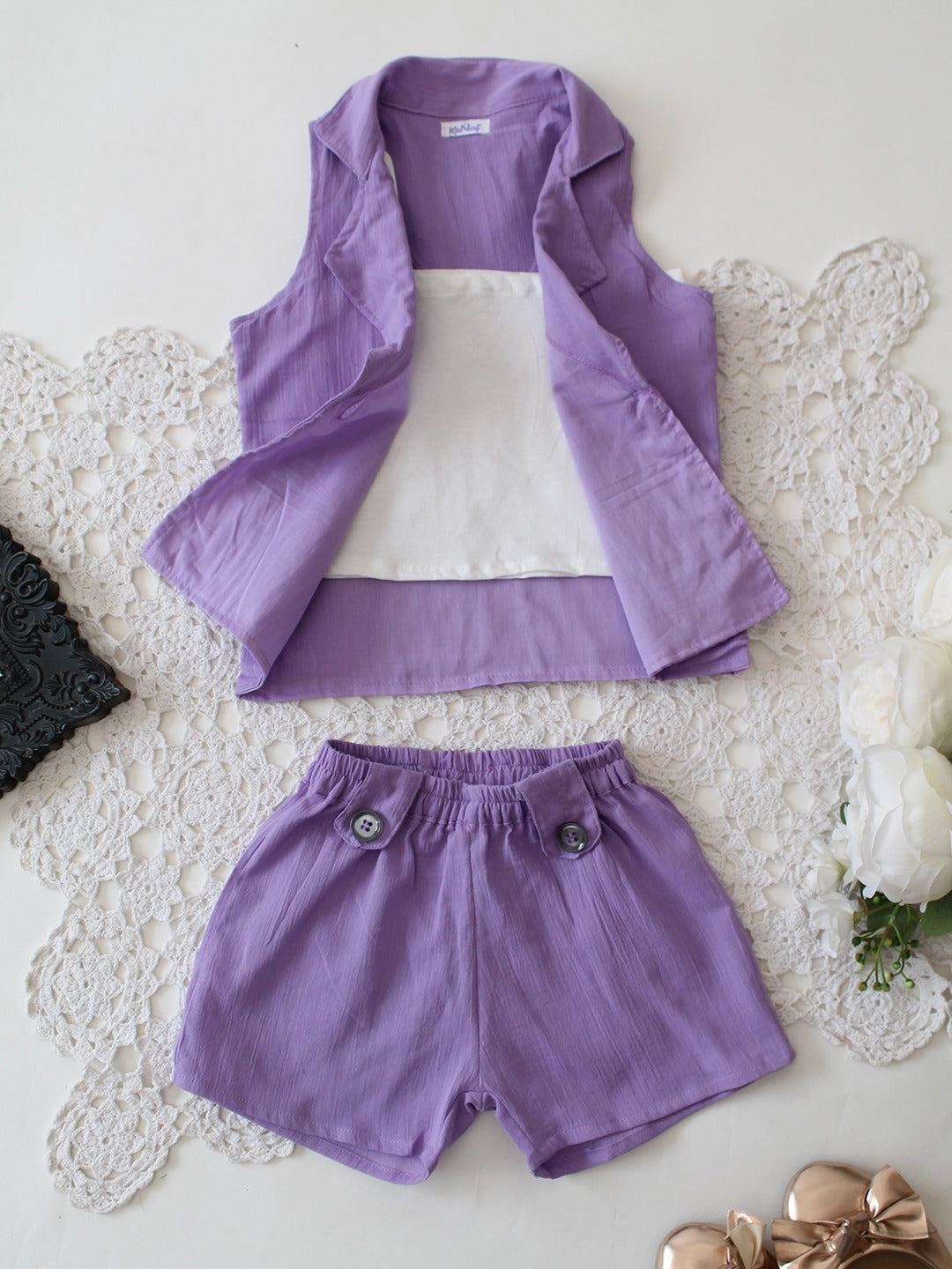 HOK Girls Blazer with Shorts and Inner Cord Set