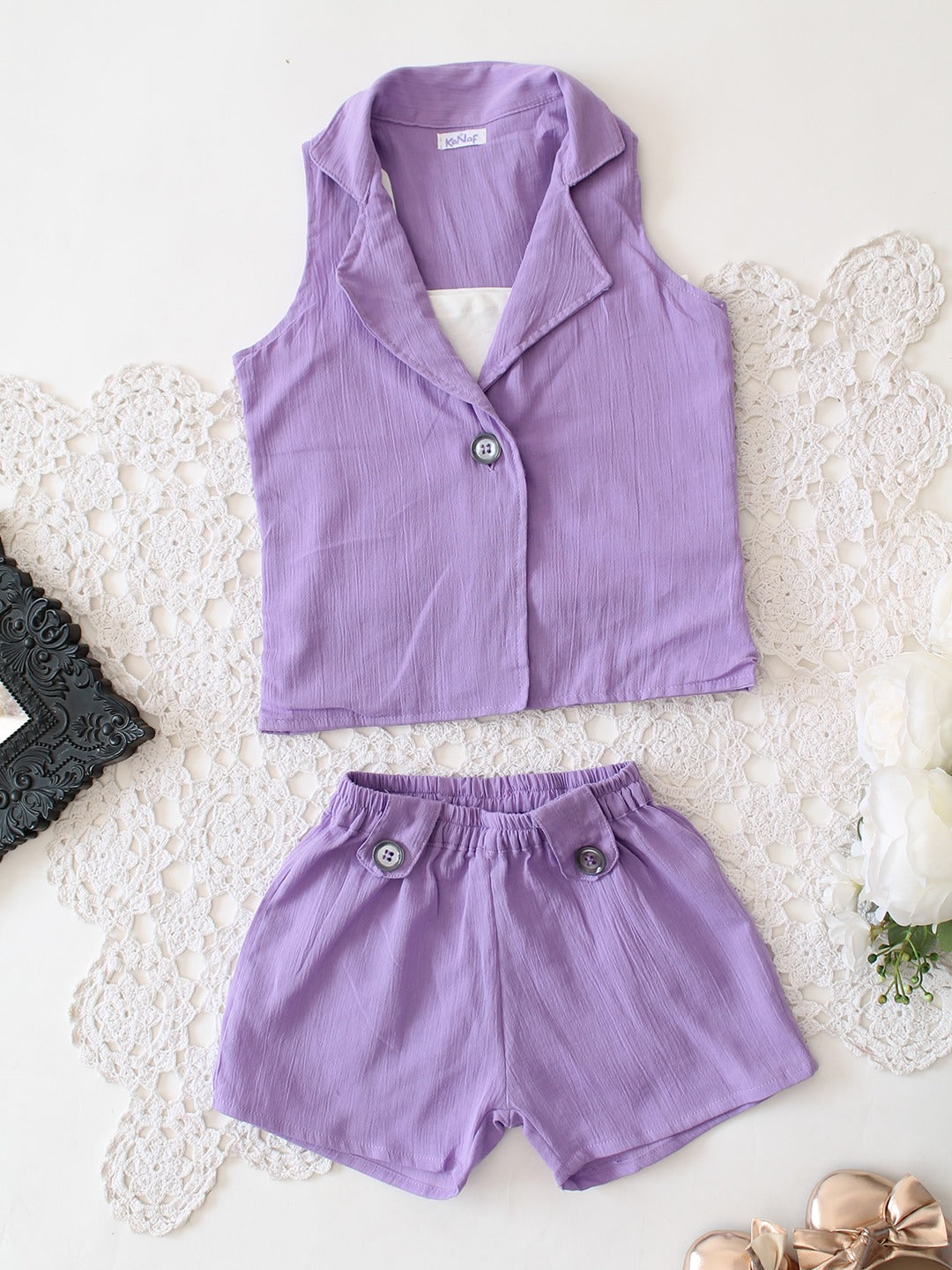 HOK Girls Blazer with Shorts and Inner Cord Set