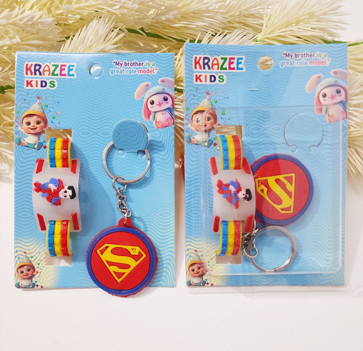 HOK Rakhi LED Band and Keychain Combo - Spiderman, Tom, Captain America and Superhero