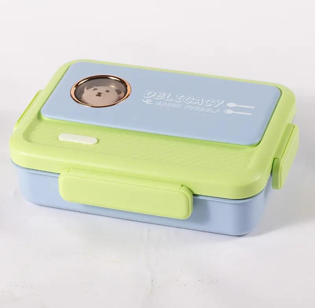 HOK Stainless Steel Bunny Theme Lunch Box with Cutlery