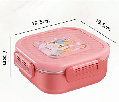 HOK Cute 3 Compartment Stainless Steel Lunch Box