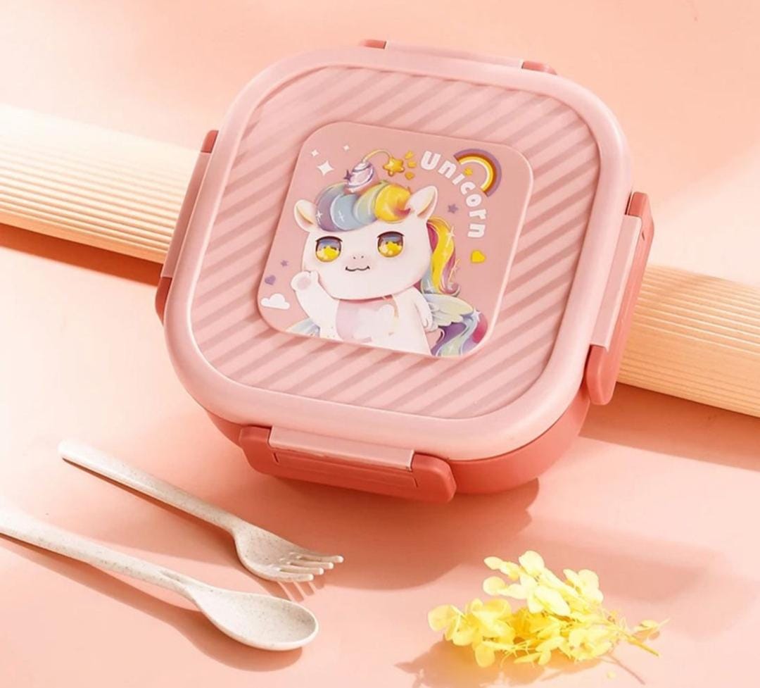 HOK Cute 3 Compartment Stainless Steel Lunch Box