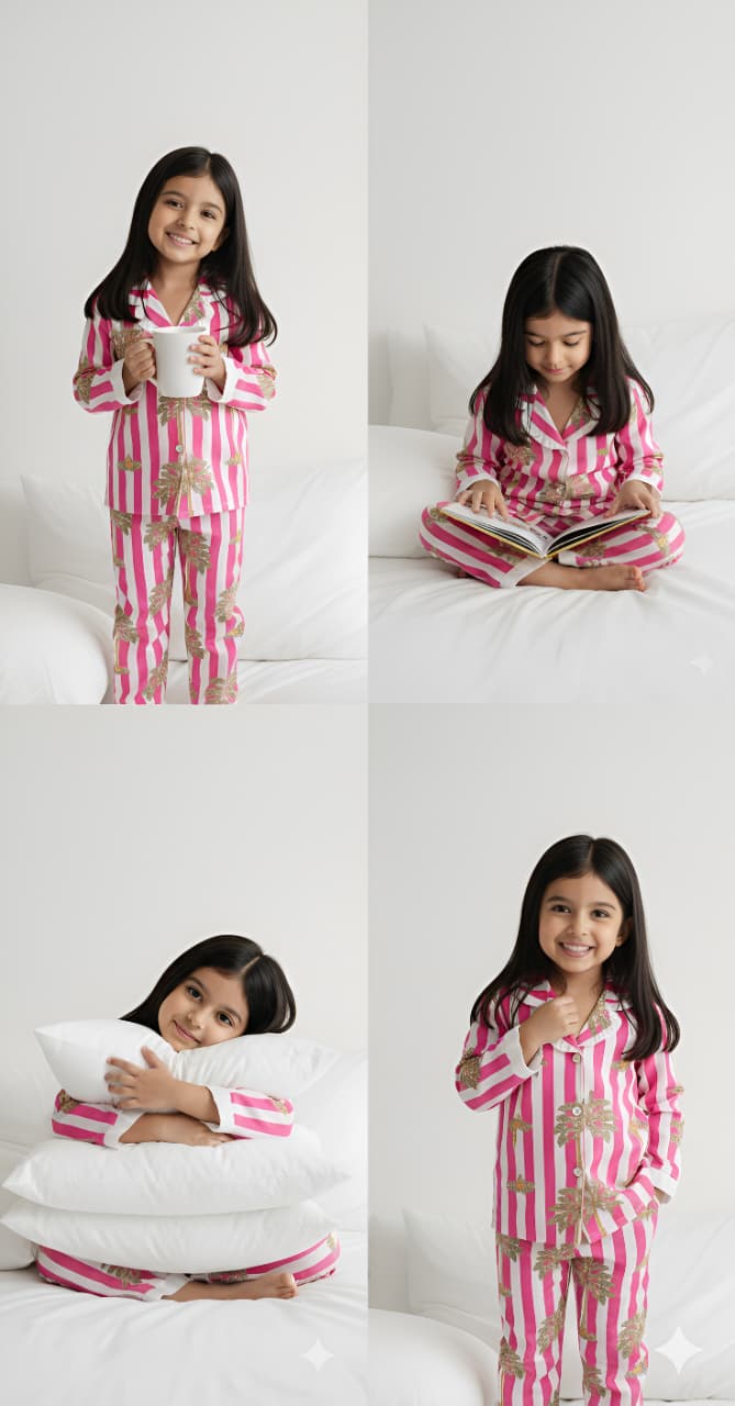 HOK Stripes Girls Night Suit