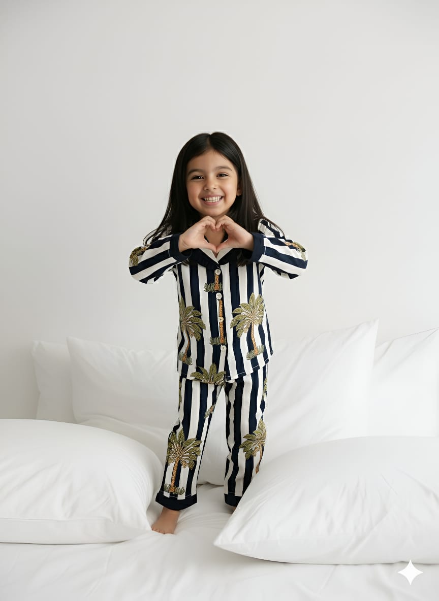 HOK Stripes Girls Night Suit