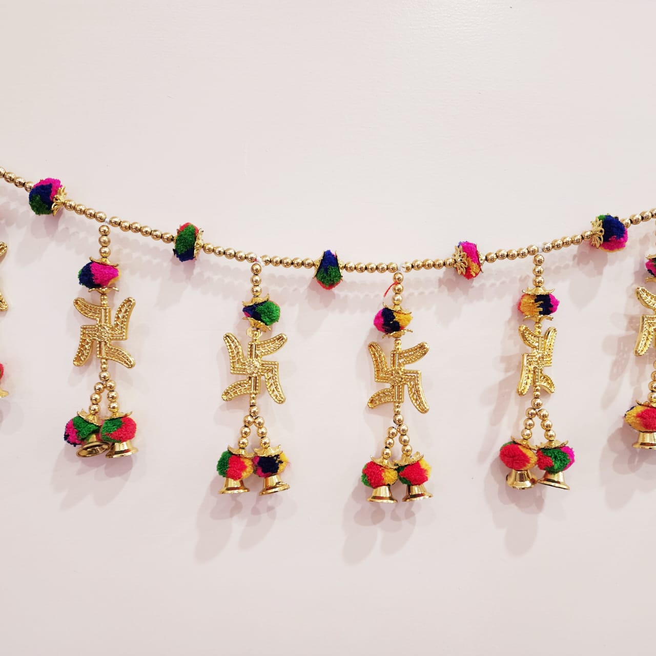 HOK Swastik Pom-Pom Toran