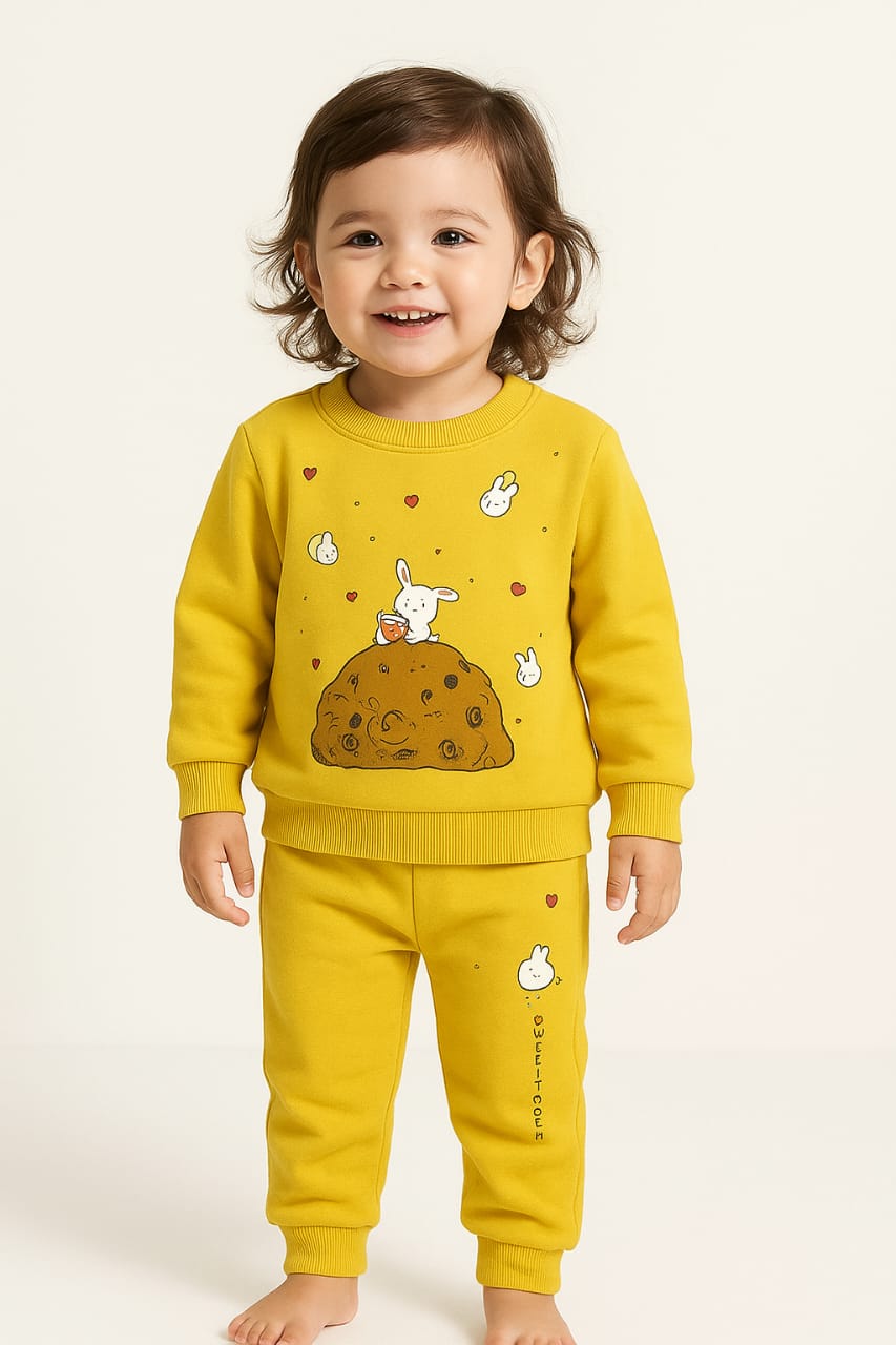 HOK Cute Space-Themed Sweatshirt & Pant Set for Kids