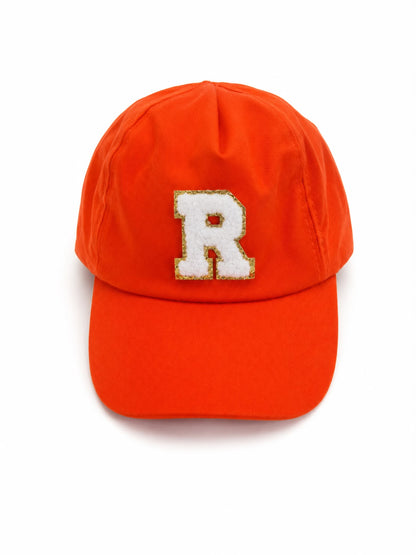 Personalised Cap with Initial Gold Chenille Patch Letter Alphabet