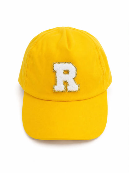 Personalised Cap with Initial Gold Chenille Patch Letter Alphabet