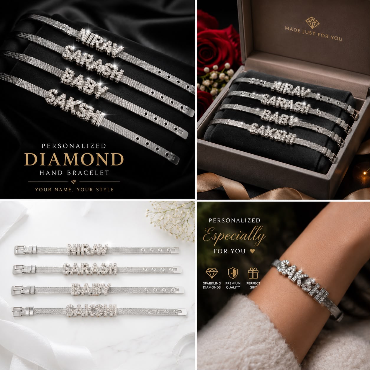 HOK Metal Name Bracelet - Rakhi Bracelet