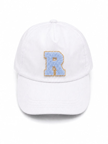 Personalised Cap with Initial Gold Chenille Patch Letter Alphabet