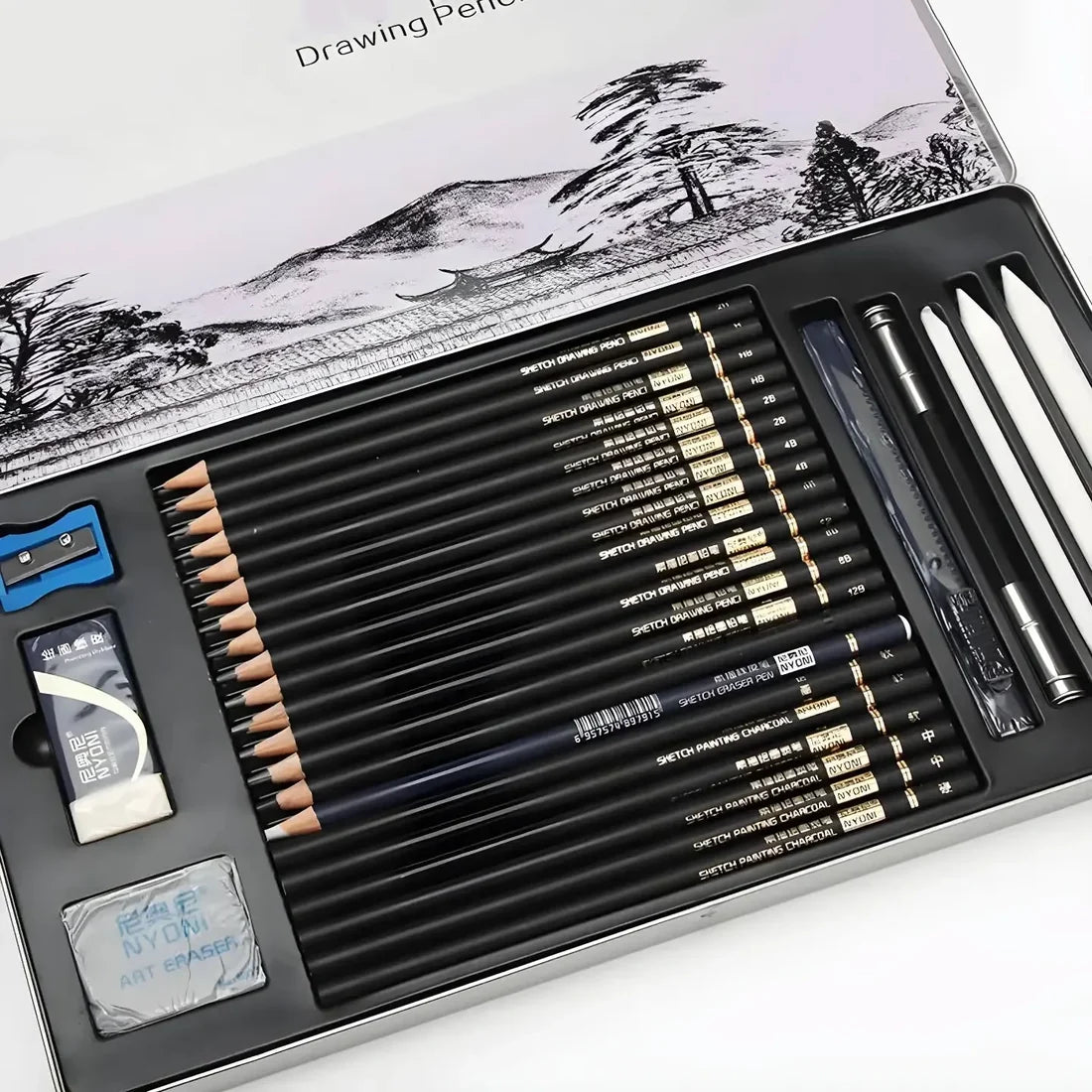 HOK Professional Sketching & Drawing Art Tool Kit- 29 Pcs