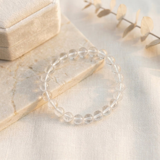 HOK Plain White Beads Bracelets - 8mm