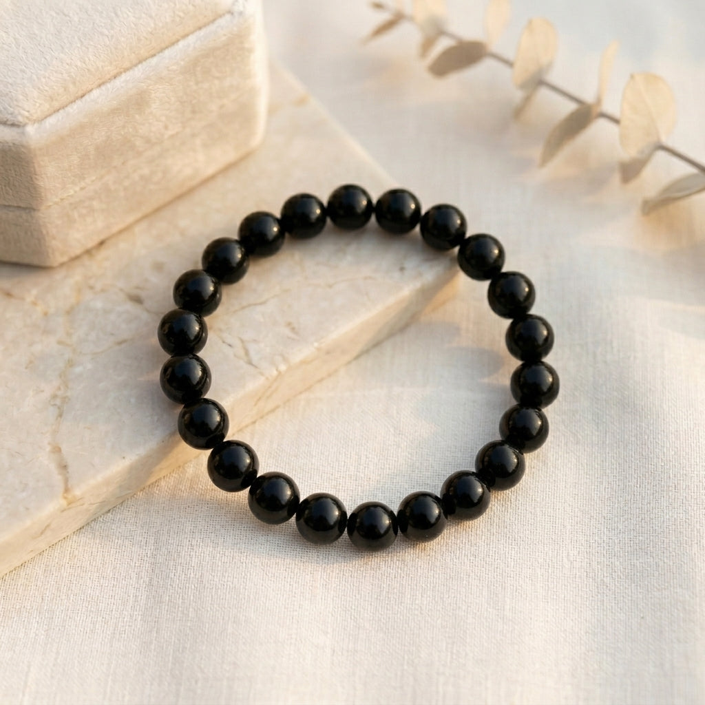 HOK Plain Black Beads Bracelets - 8mm