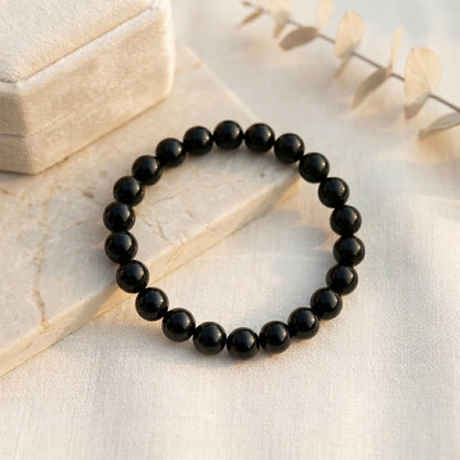 HOK Plain Black Beads Bracelets - 8mm