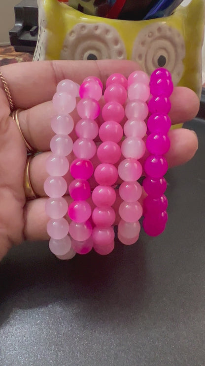 Shades of Pink Beads Bracelet - Set of 5