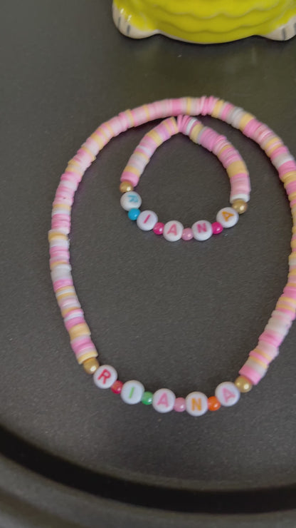 Personalised Name Bracelet and Necklace - Enter Name in Textbox below Size Selection for Personalisation!