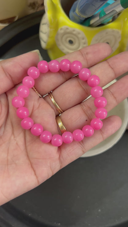 Shiny Pink Beads Bracelet