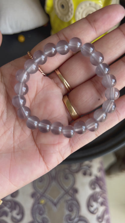 Grey Beads Bracelet - Stretchable (Perfect for Dailywear)