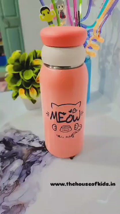 HOK Peach Meow Stainless Steel Insulated Bottle