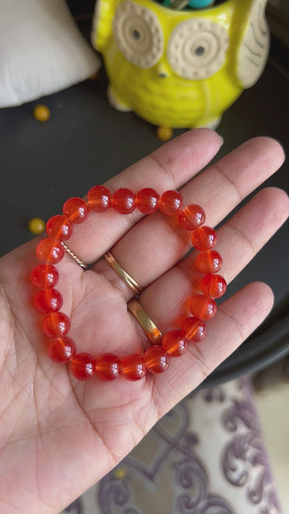 Orange Beads Bracelet - Stretchable (Perfect for Dailywear)