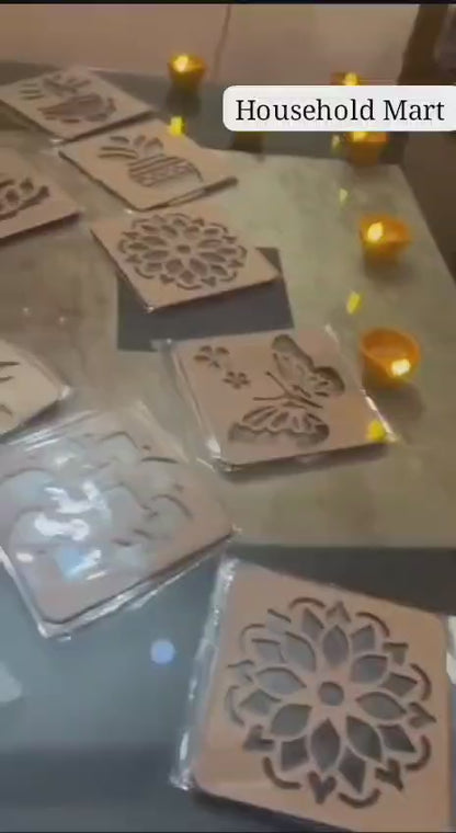 HOK 6pc Set Rangoli Stencils