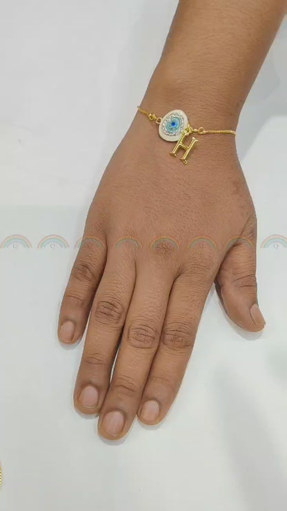 HOK Initial Rakhi Cum Bracelet