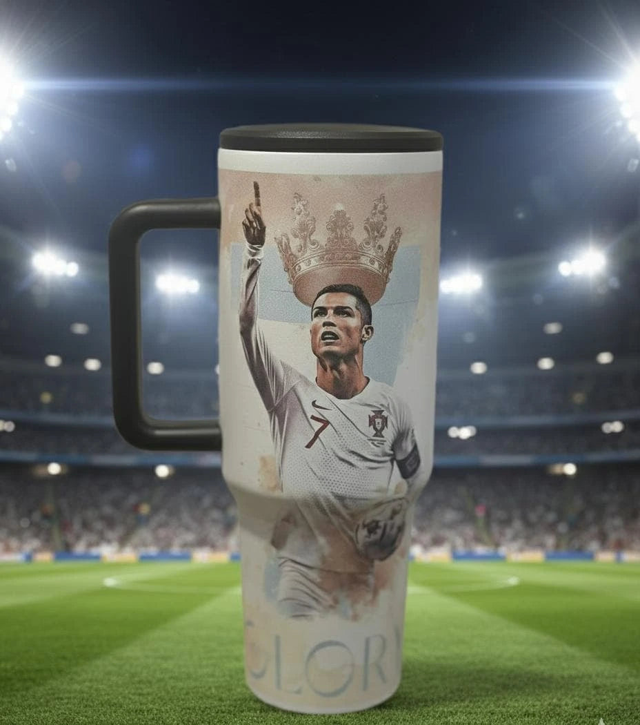 Ronaldo & Messi 1200ml Stainless Steel Tumbler | Hot & Cold Leakproof Travel Mug