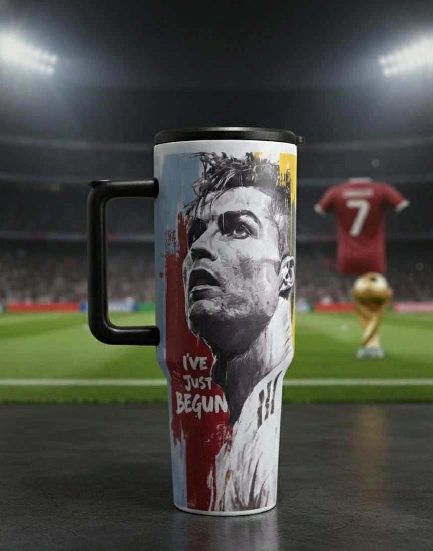 Ronaldo & Messi 1200ml Stainless Steel Tumbler | Hot & Cold Leakproof Travel Mug