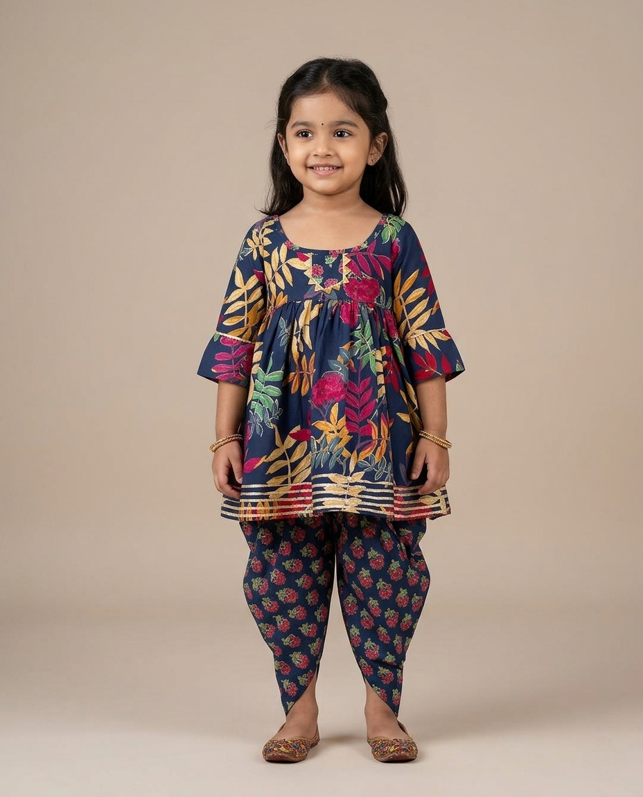 Girls Dhoti Kurti Set