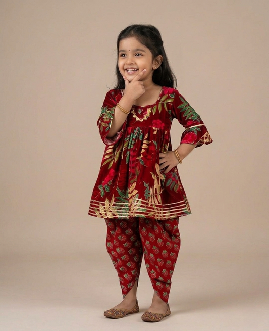 Girls Dhoti Kurti Set