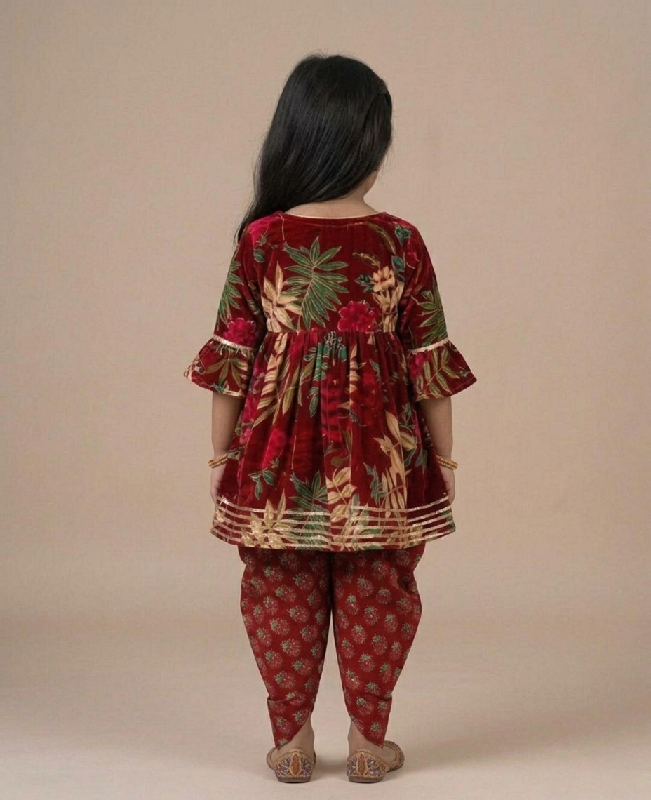 Girls Dhoti Kurti Set