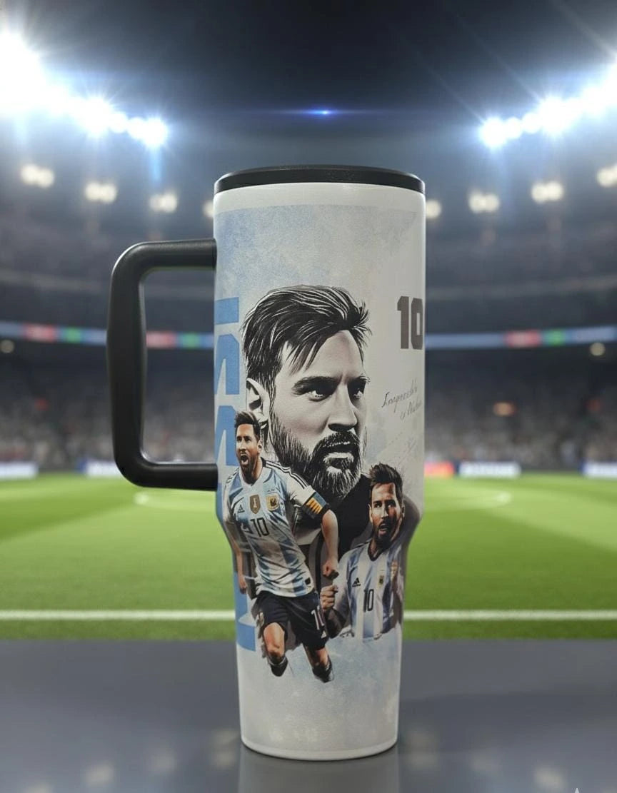 Ronaldo & Messi 1200ml Stainless Steel Tumbler | Hot & Cold Leakproof Travel Mug