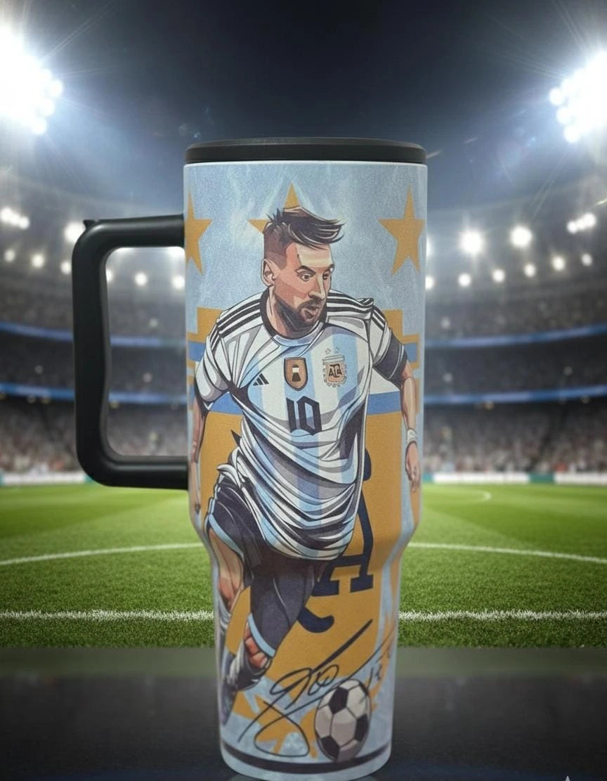 Ronaldo & Messi 1200ml Stainless Steel Tumbler | Hot & Cold Leakproof Travel Mug