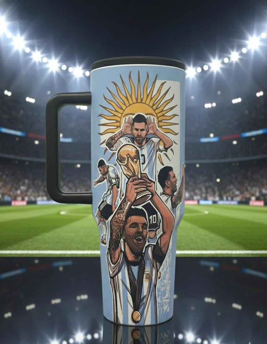 Ronaldo & Messi 1200ml Stainless Steel Tumbler | Hot & Cold Leakproof Travel Mug