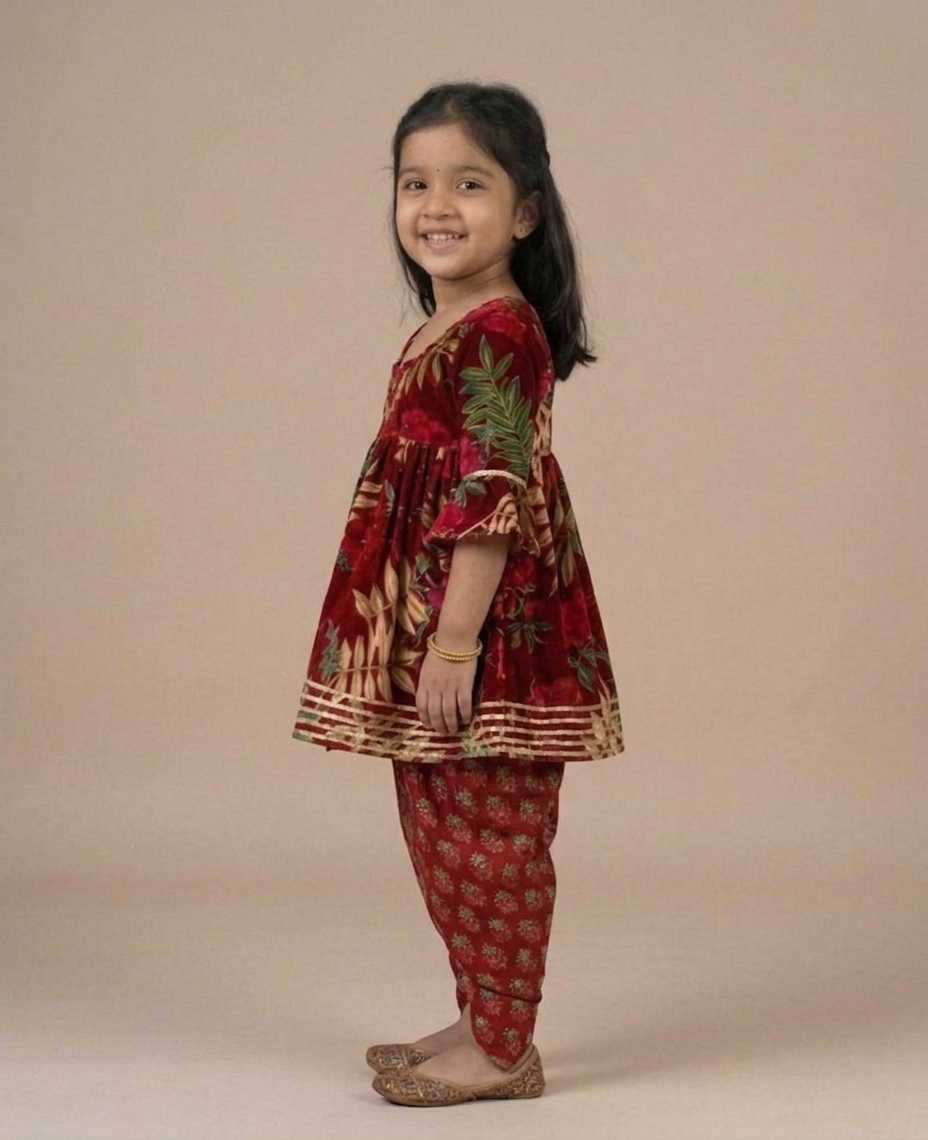Girls Dhoti Kurti Set