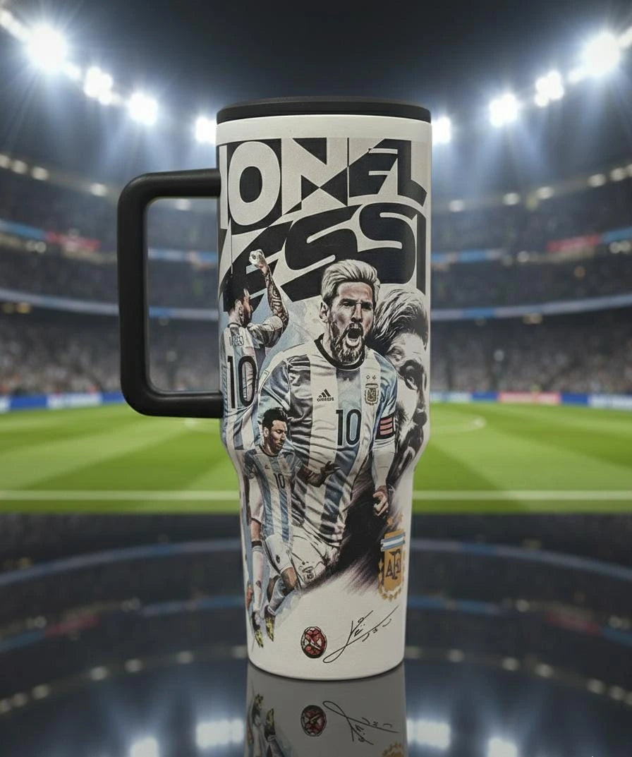 Ronaldo & Messi 1200ml Stainless Steel Tumbler | Hot & Cold Leakproof Travel Mug