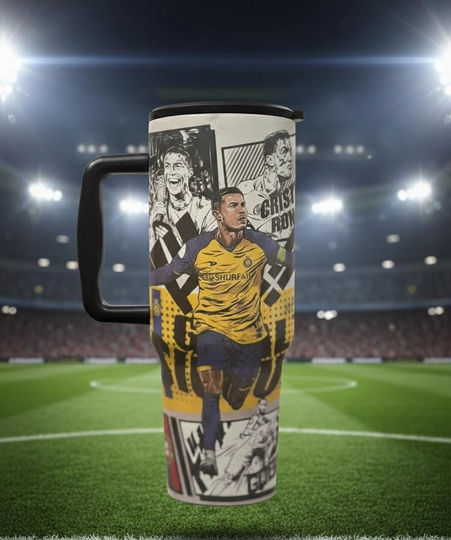 Ronaldo & Messi 1200ml Stainless Steel Tumbler | Hot & Cold Leakproof Travel Mug