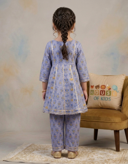 Girls Cotton Kurti Pant Set