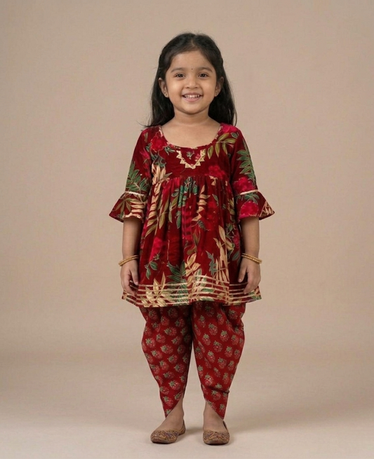 Girls Dhoti Kurti Set