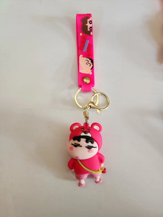 Keychain with cartoon character on a plain background